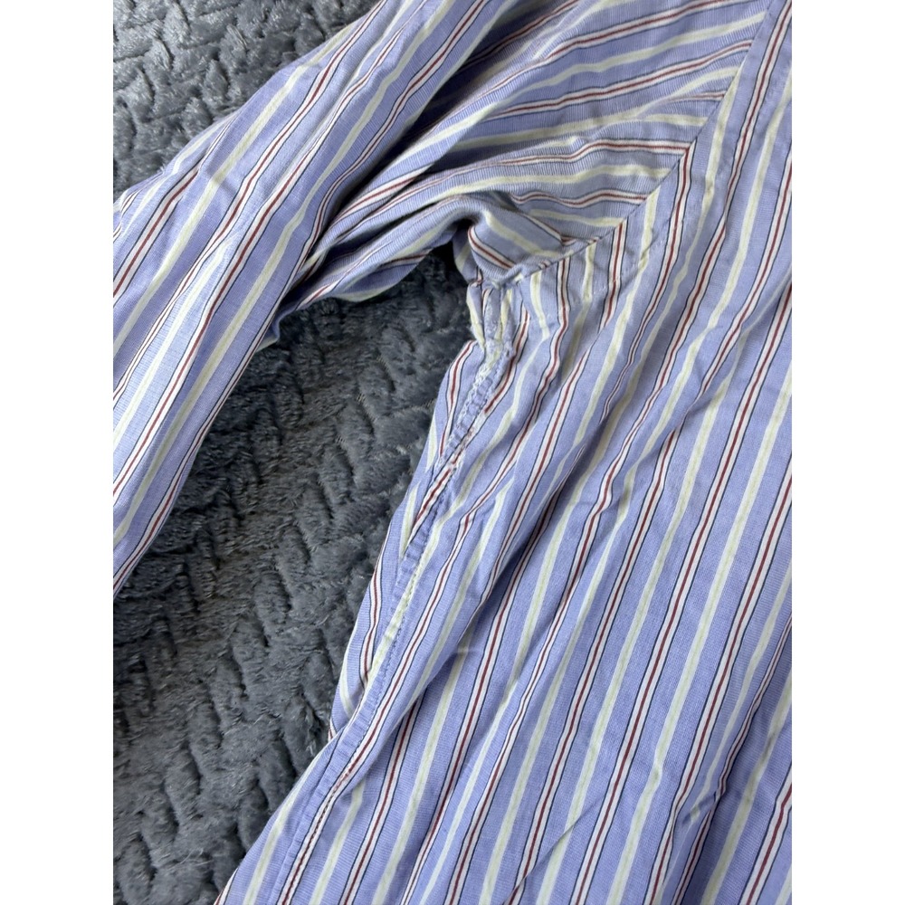 Ralph Lauren Mens Small Multicolor Custom Fit Striped High Low Button Down Shirt - Picture 4 of 8